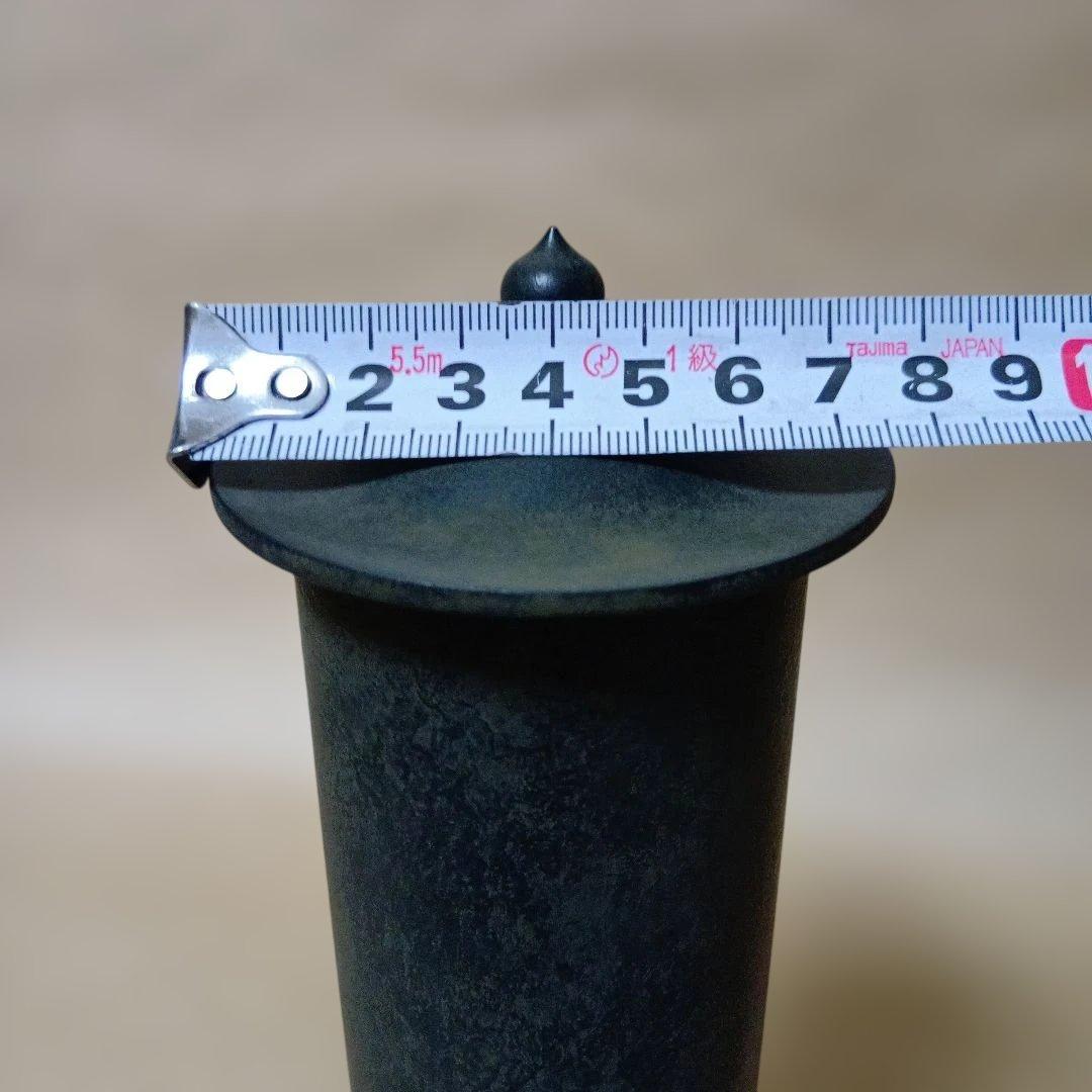 茶道具　唐銅経筒花入