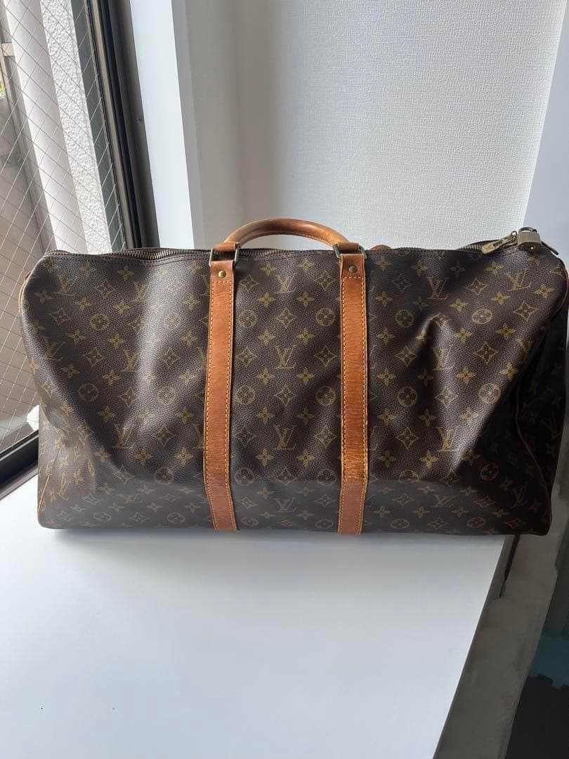ルイヴィトン　旅行カバン　ボストンバック　キーポル　モノグラム　レトロ　総柄