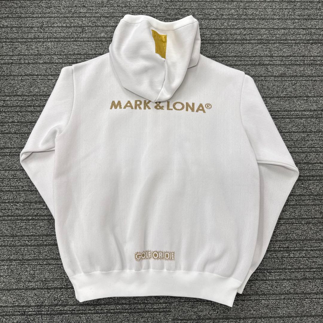 マークアンドロナ　パーカー　白　ニット生地