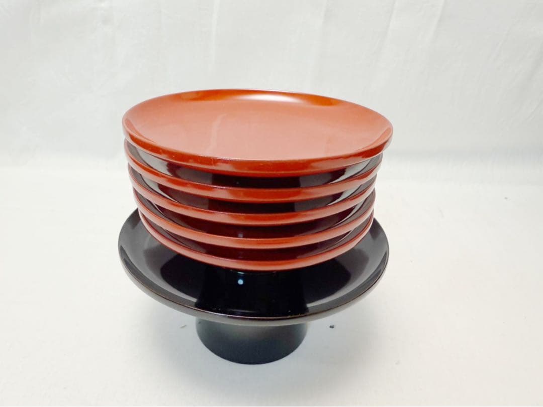 未使用 懐石道具 揃え 木製黒塗 五客揃 和食器 利休形 茶器揃 懐石料理 共箱