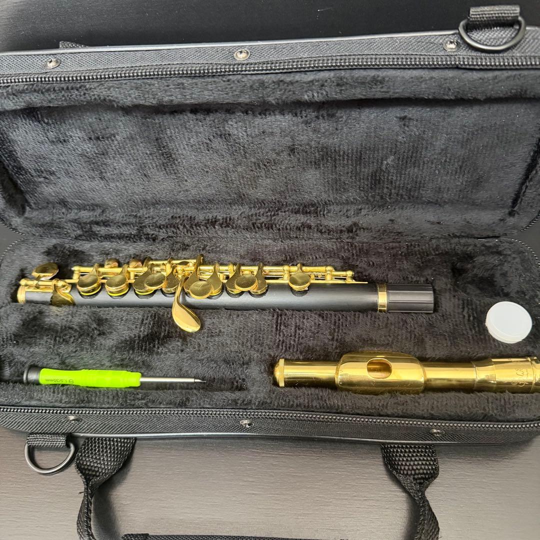 美品　SLADE ピッコロ 本体 ケース付き　初心者オススメ　木管楽器　ゴールド