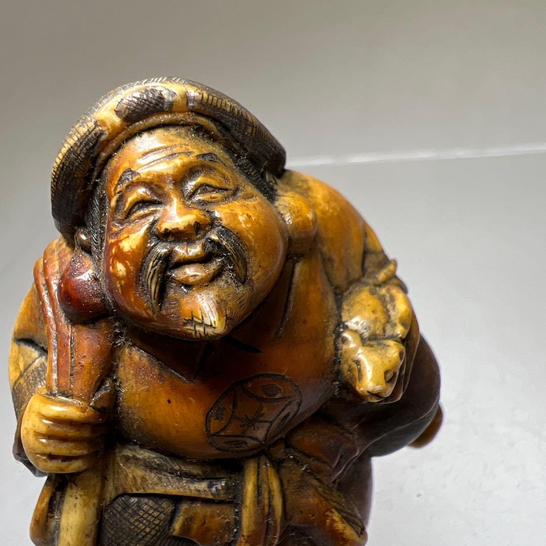 青堂在銘　大黒天根付　33g 東Y8-0205☆2F