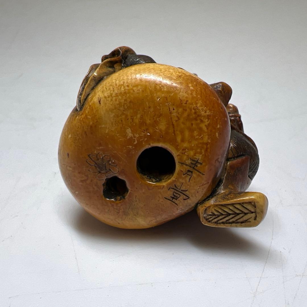 青堂在銘　大黒天根付　33g 東Y8-0205☆2F