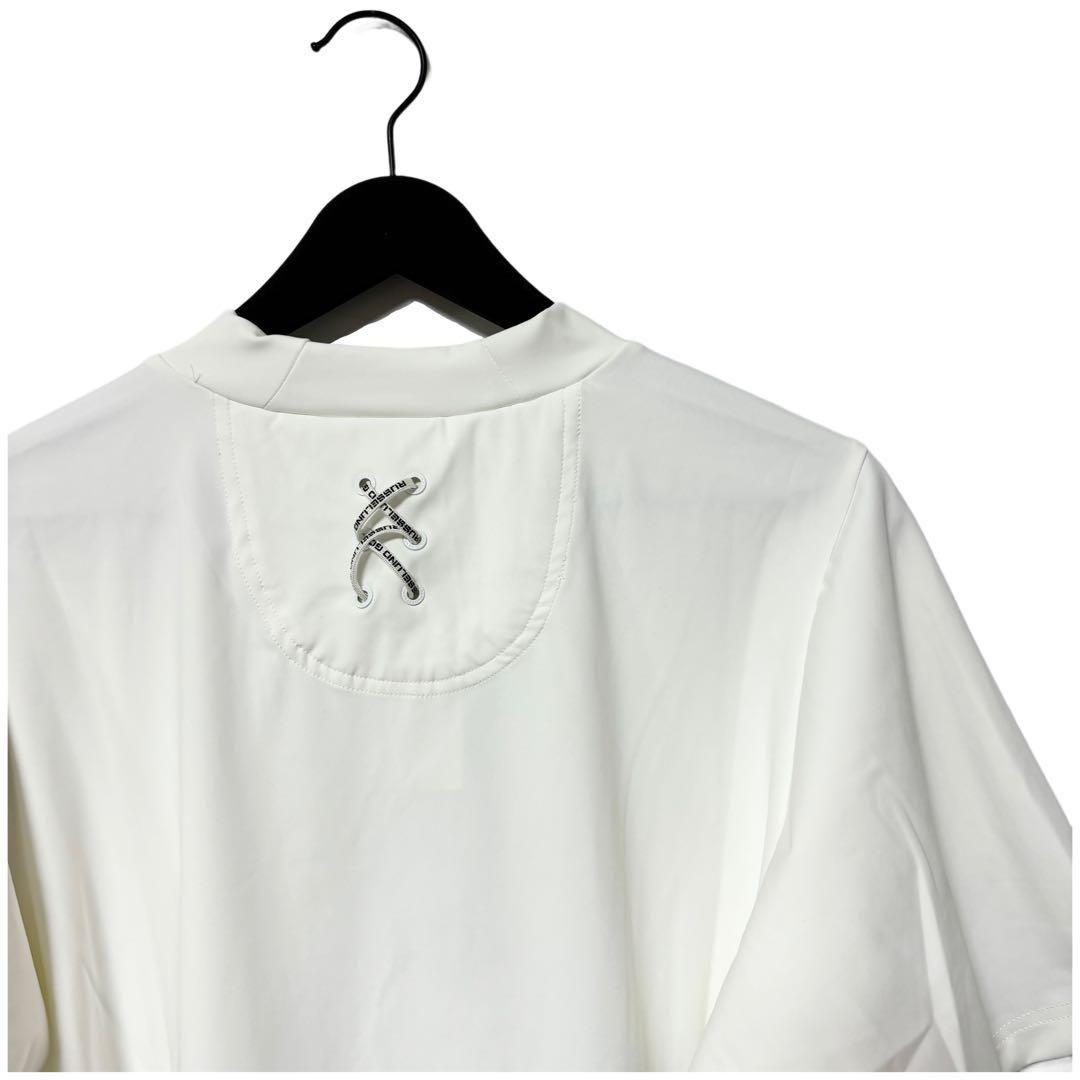 ラッセルノ ゴルフ ショートスリーブ エンジェル モックネック ホワイト 2XL