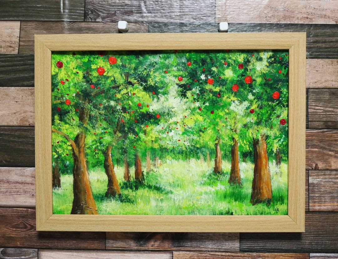 油絵 絵画 【リンゴ農園】