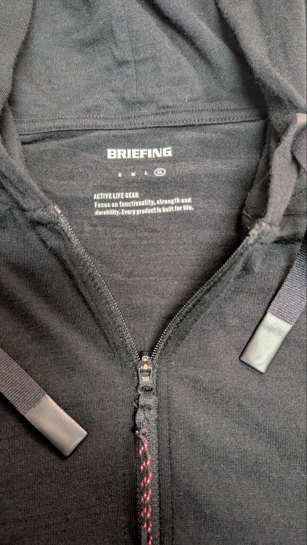 BRIEFING フルジップフーディ ブラック XL
