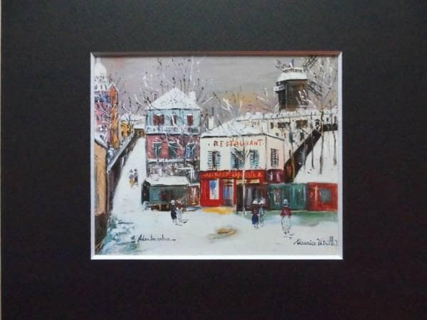 Utrillo、NEIGE、希少画集画、新品額装付