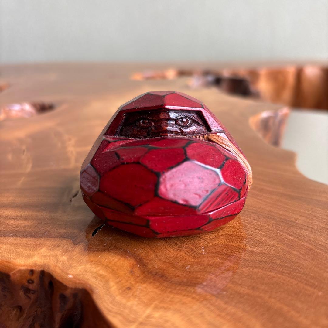 達磨香合 山中象堂作 一刀彫 茶道具 共箱