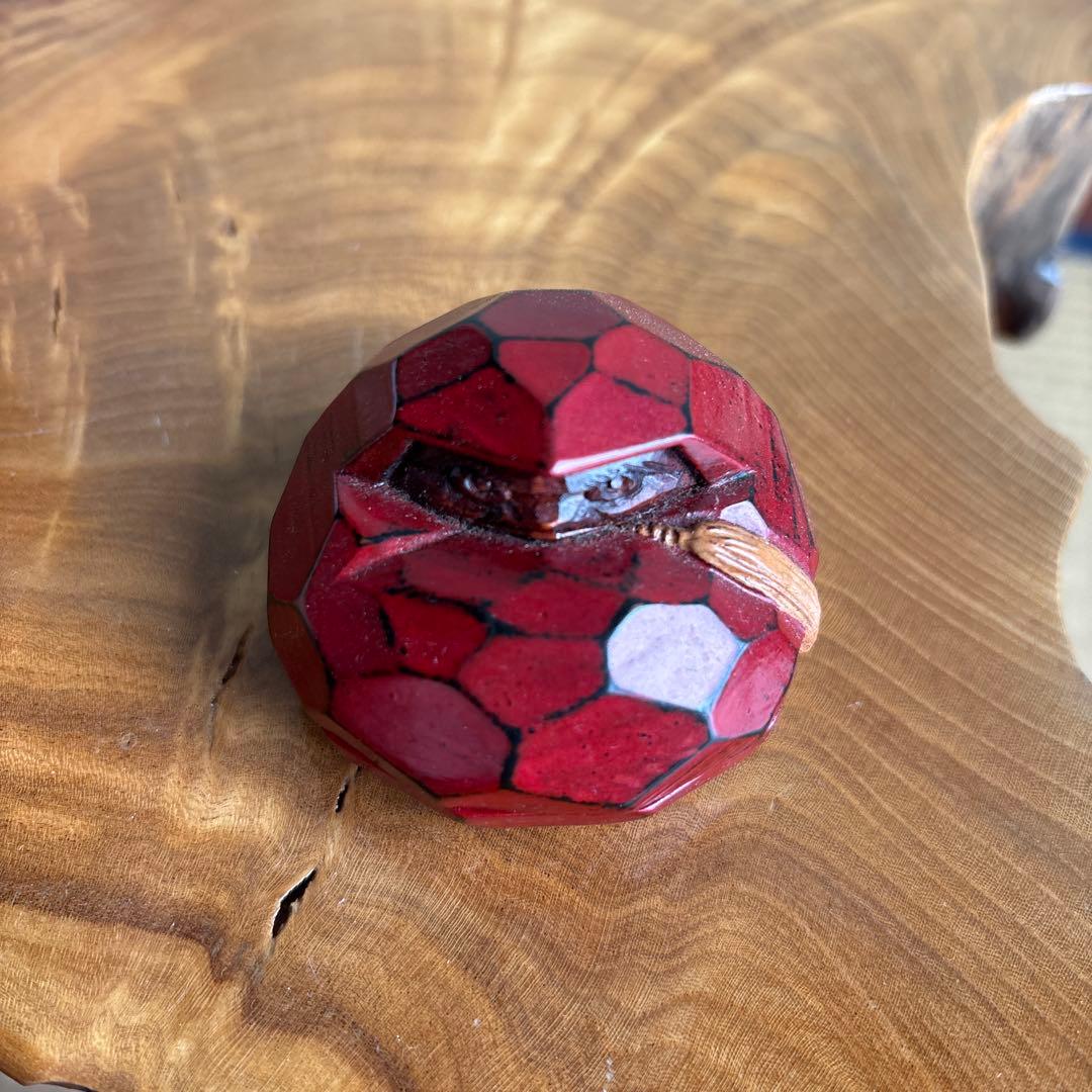 達磨香合 山中象堂作 一刀彫 茶道具 共箱