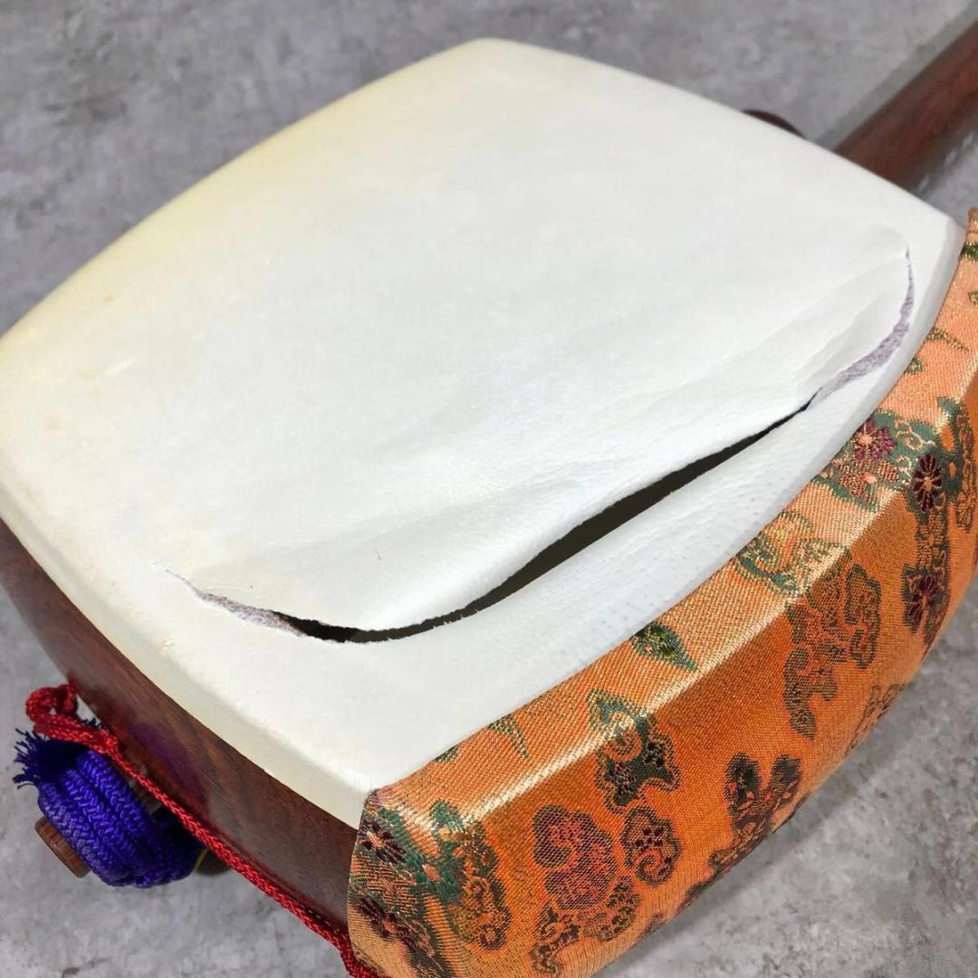 希少 三味線 犬皮 中棹 地唄 和楽器 地唄 三味線 常磐津 小唄 民謡