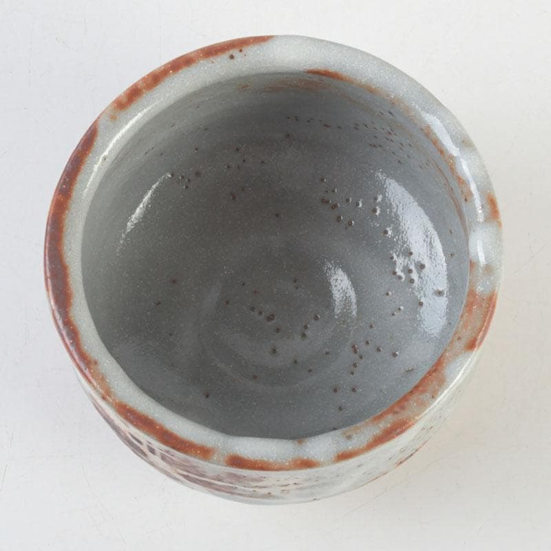 茶道具　人間国宝　荒川豊蔵作　志野茶碗　共箱　V　9572