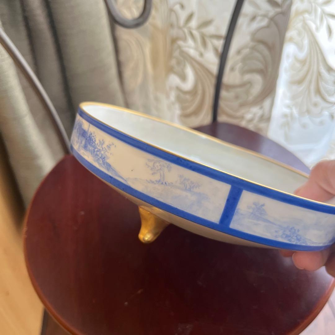 オールドノリタケ三つ脚浅めのボウル　珍しいお品物1910年代の輸出品ラスター？