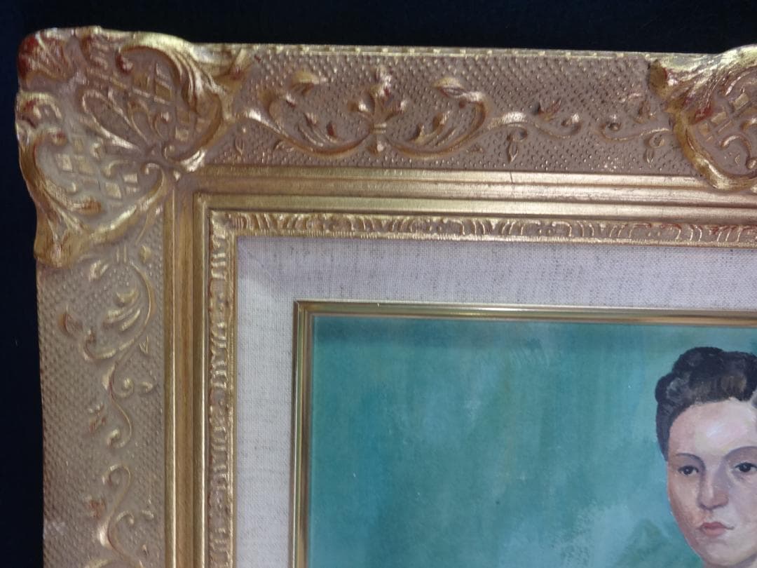 小磯良平 貴族婦人像 1960年頃 肉筆油彩画 美人画 写真や印刷ではない