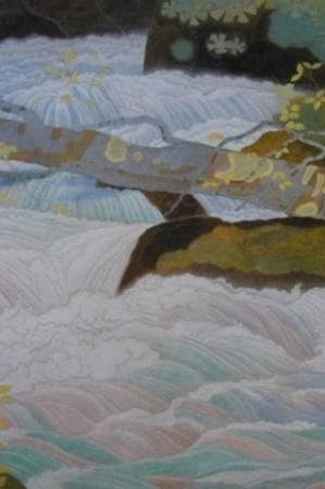 小野竹喬、【奥入瀬の渓流】、希少な大判額装用画集より、美品、日本人画家
