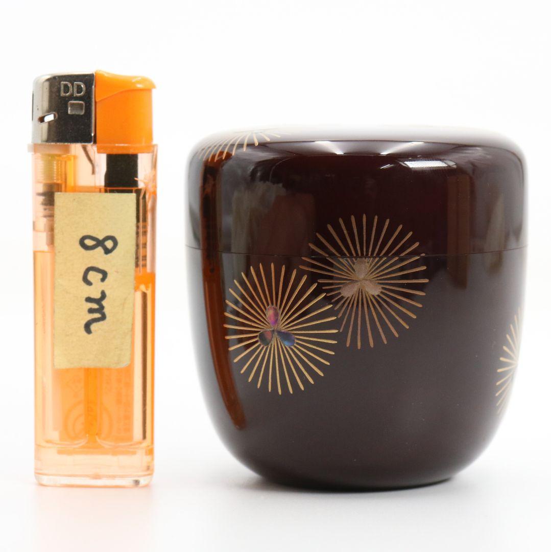 田中宗凌作 唐松 溜塗 中棗 茶道具 共箱　V931　N7