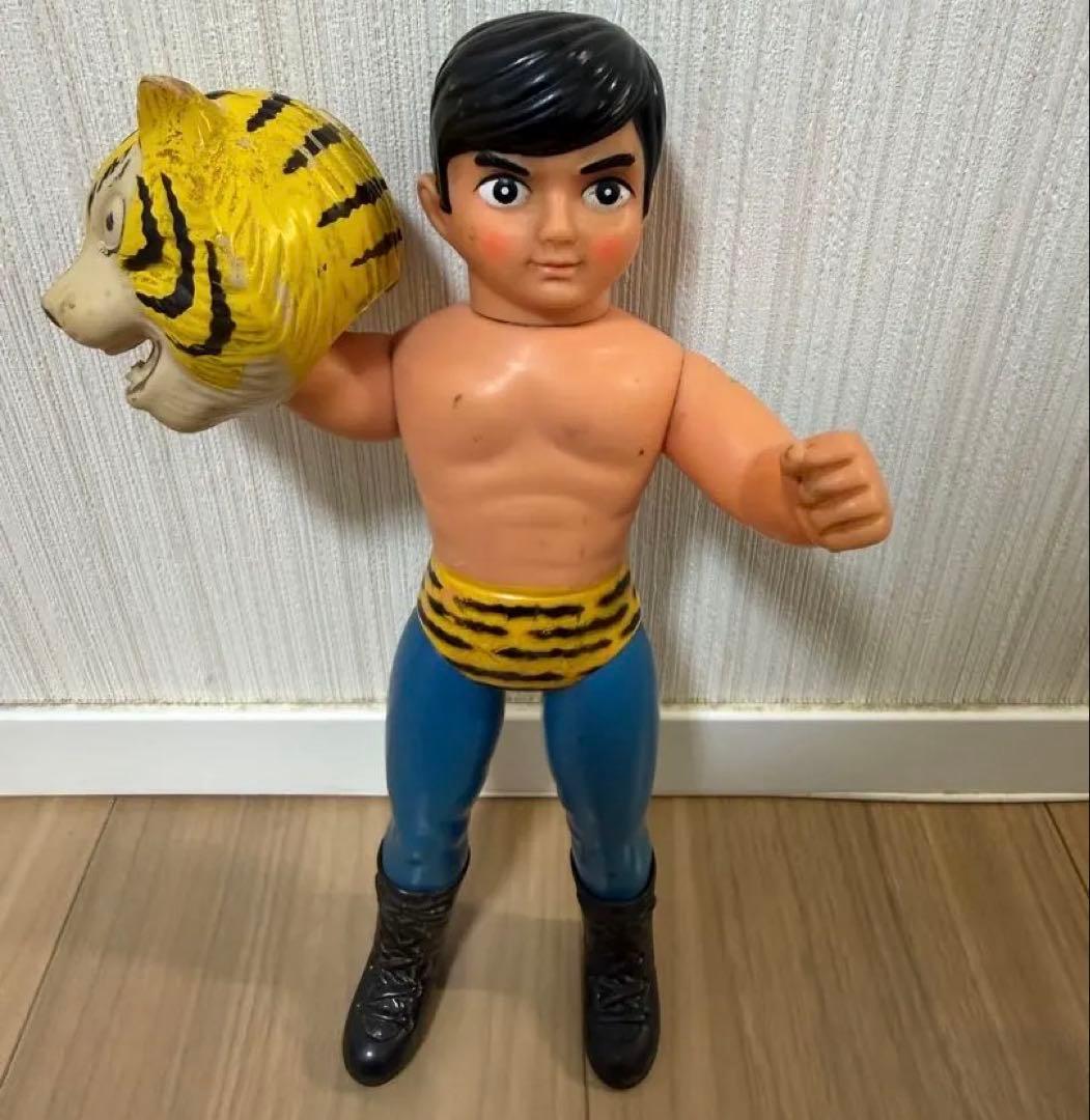 当時物　中嶋製作所　タイガーマスク　ソフビ　面取れ