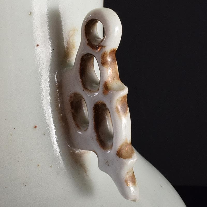 中国　粉彩花鳥文　双耳瓶　高さ約41cm　V　R7643F