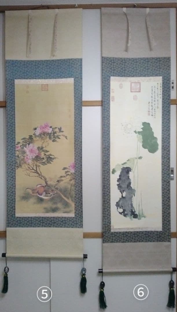 故宮博物院名品まとめて12点　精巧複製中国書画　専用桐箪笥・風鎮付き