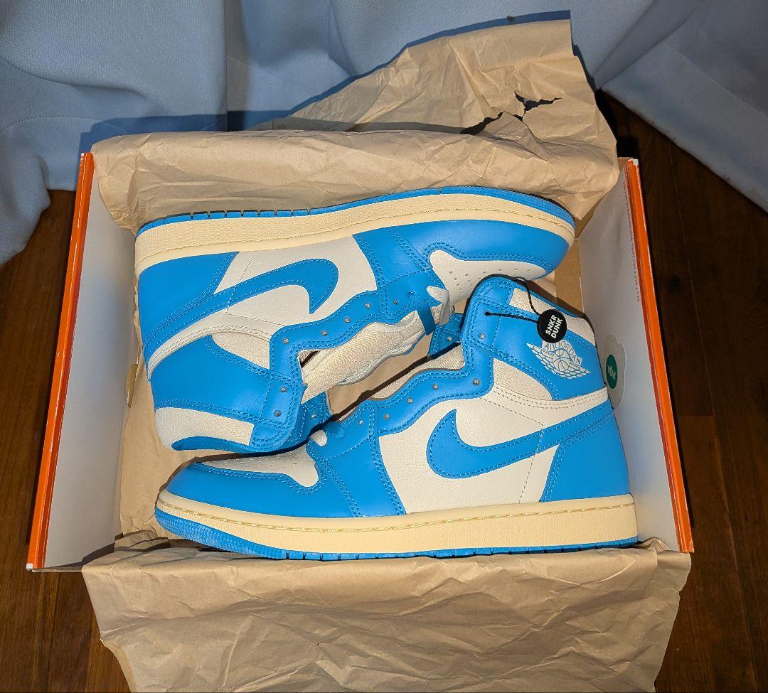 未使用 NIKE Air Jordan 1 ブルー/ホワイト ハイカット 鑑定済
