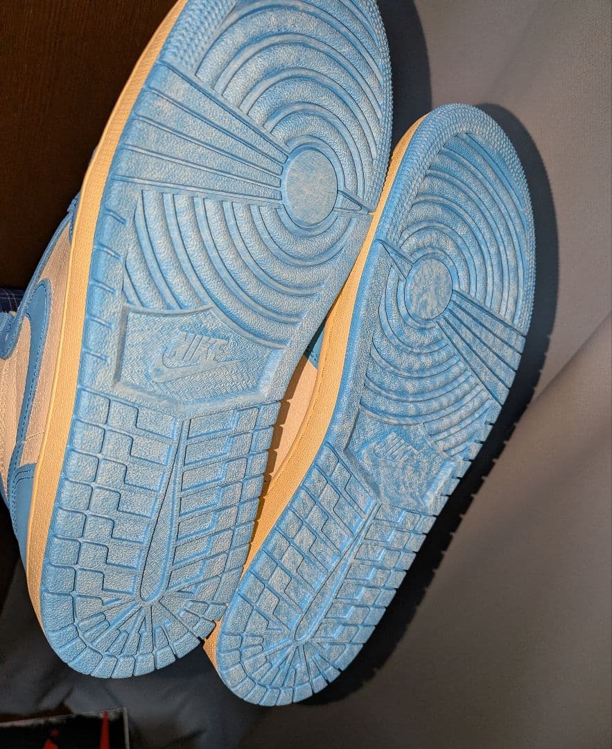 未使用 NIKE Air Jordan 1 ブルー/ホワイト ハイカット 鑑定済