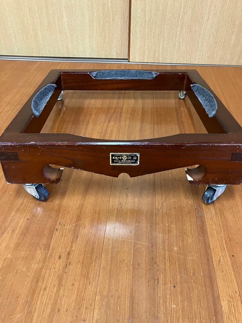 和太鼓 浅野太鼓 1尺5寸四角台座(キャスター付き) 破損あり