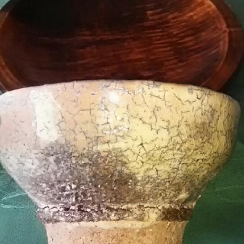 黒田 岳 作 鬼萩焼 汲み出し湯呑み5客と茶托5枚セット