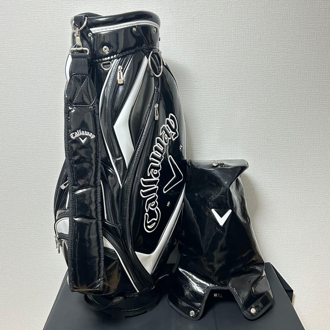 キャロウェイ　キャディバッグ　ブラック×ホワイト　エナメル　9.5型