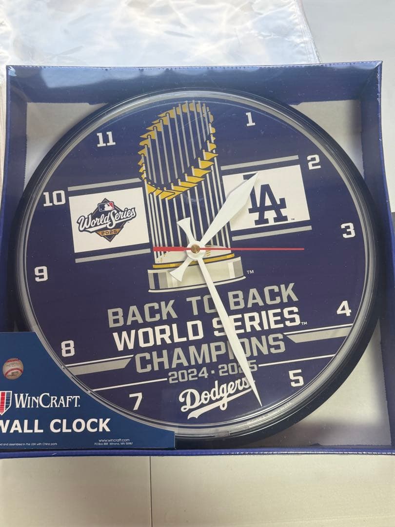 ロサンゼルス・ドジャース ワールドシリーズ　2025 記念壁掛け時計 大谷翔平
