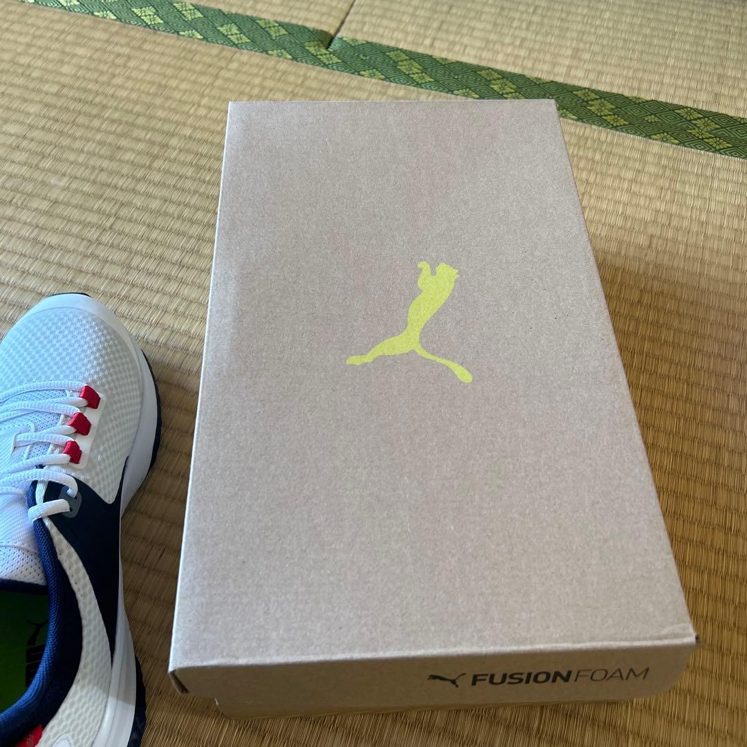 PUMA ゴルフシューズ メンズ ホワイト/ネイビー/レッド