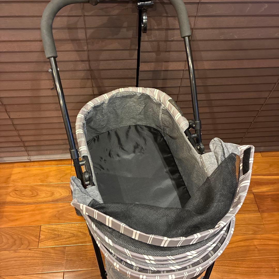 ジェックス　わんわんカート スマートハンディ ストライプグレー 防寒レインカバー