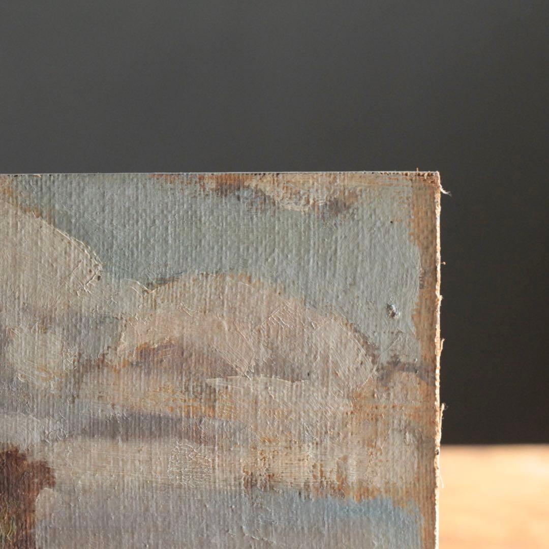 戦前？ 古い 板絵 油彩 油絵 古道具 アンティーク No.2