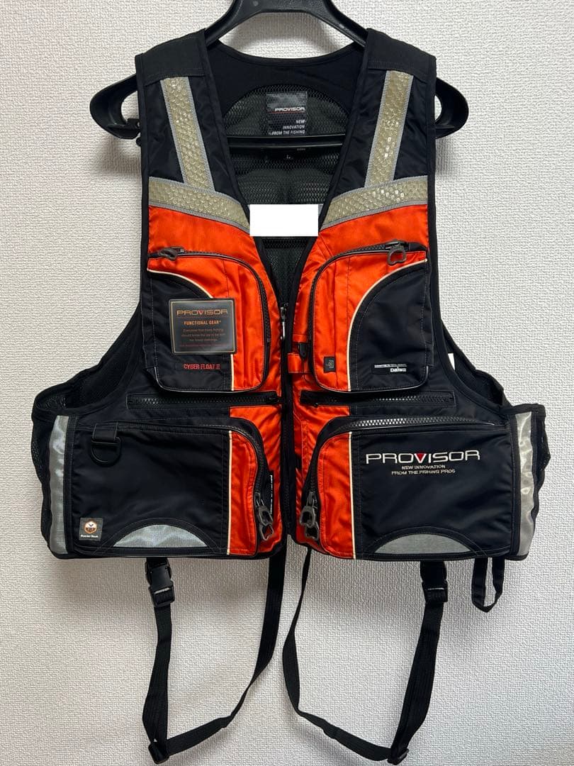 ダイワ PROVISOR フィッシング用 ライフジャケット 黒×オレンジ