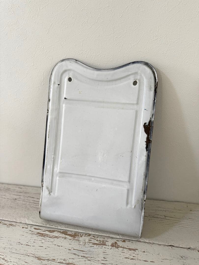 フランスアンティーク ホーローレードルラック花と風景の手描き絵 ハンドペイント