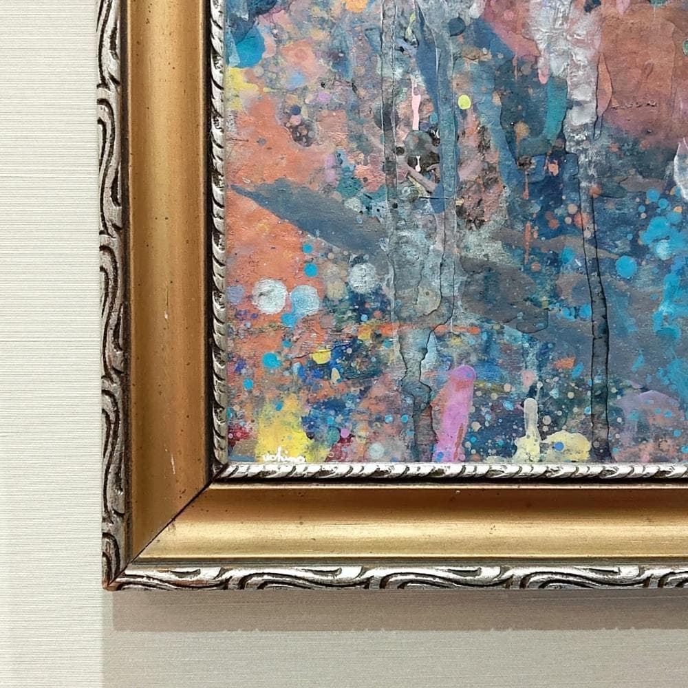 【最終価格】内野隆文　抽象画　絵画　現代アート　美術　アンティークフレーム　額縁