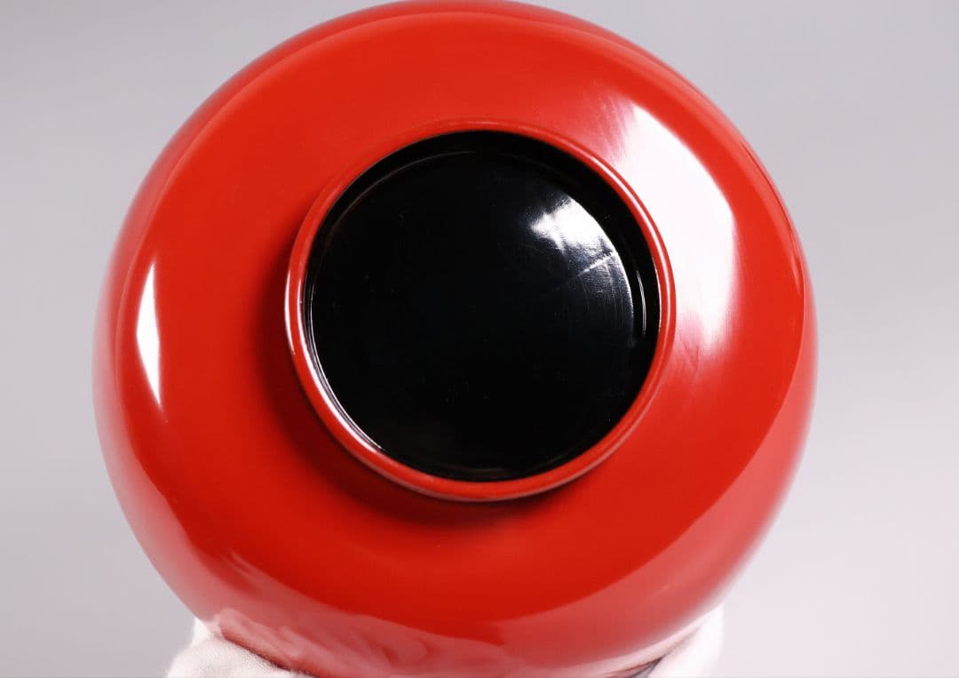 【CM361】輪島塗 宝尽くし金蒔絵 朱塗椀 三客 小槌 軍配 霊芝 木製漆器