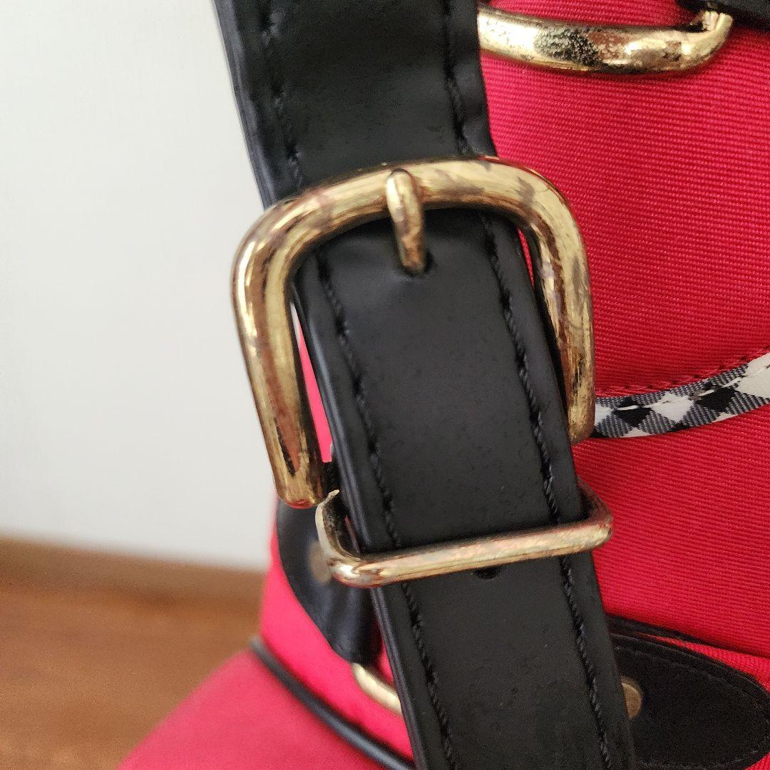 Burberry Golfバーバリーキャディバッグ赤ノバチェック美品ゴルフバック