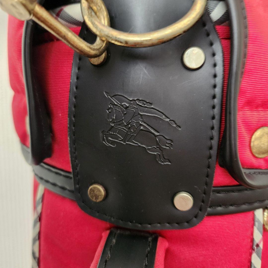 Burberry Golfバーバリーキャディバッグ赤ノバチェック美品ゴルフバック