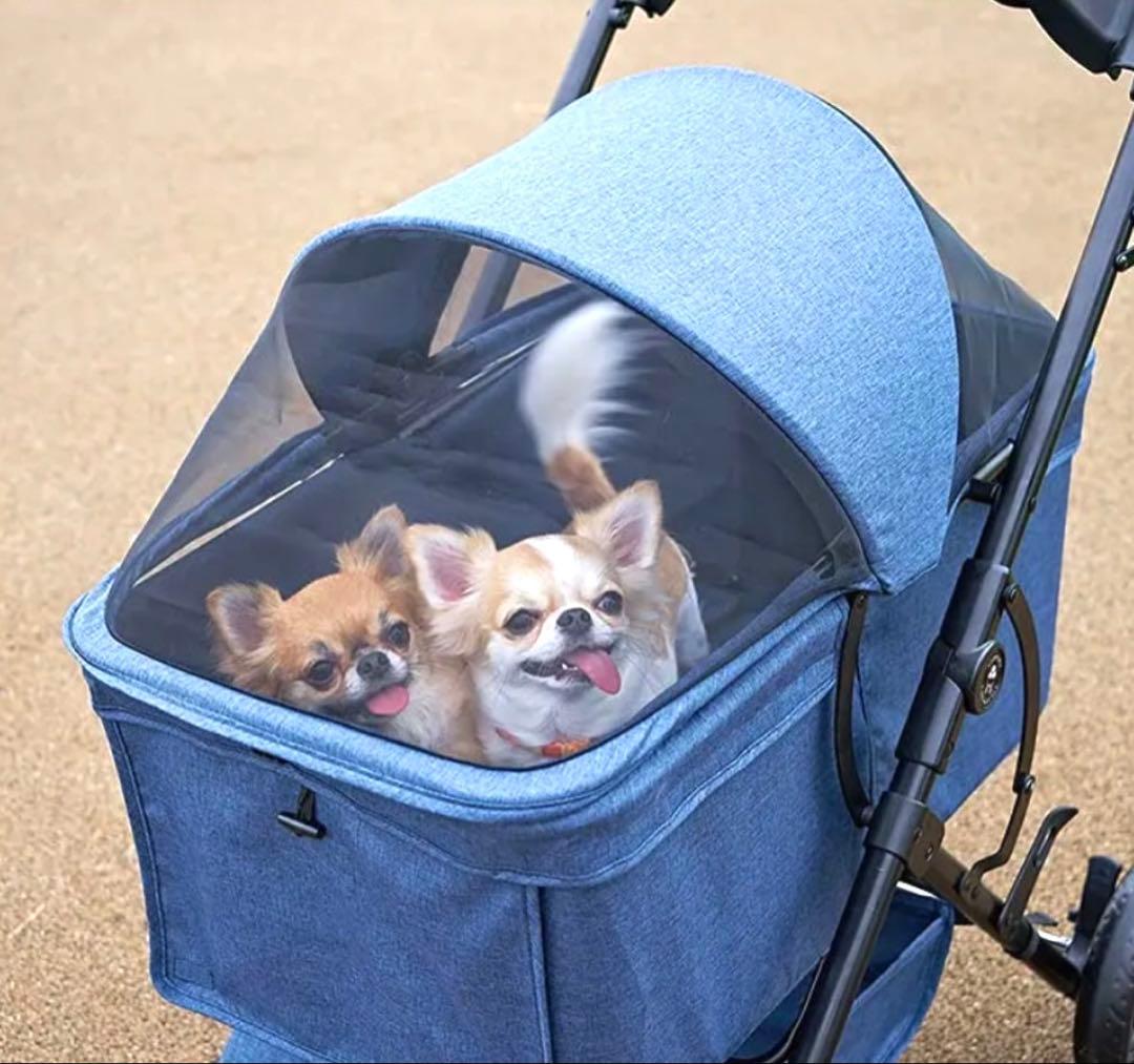 未使用超美品マルカン おでかけカート 多頭用 BIG ブルー