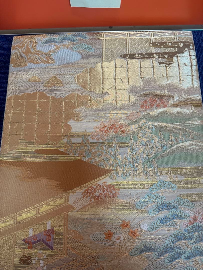 1918袋帯 古代彫金紋  西陣織   金糸　高級上質上品　約440cm未使用