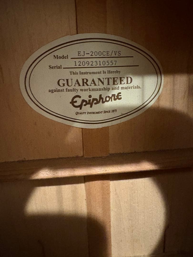 Epiphone EJ-200CE/VS専用ケース付