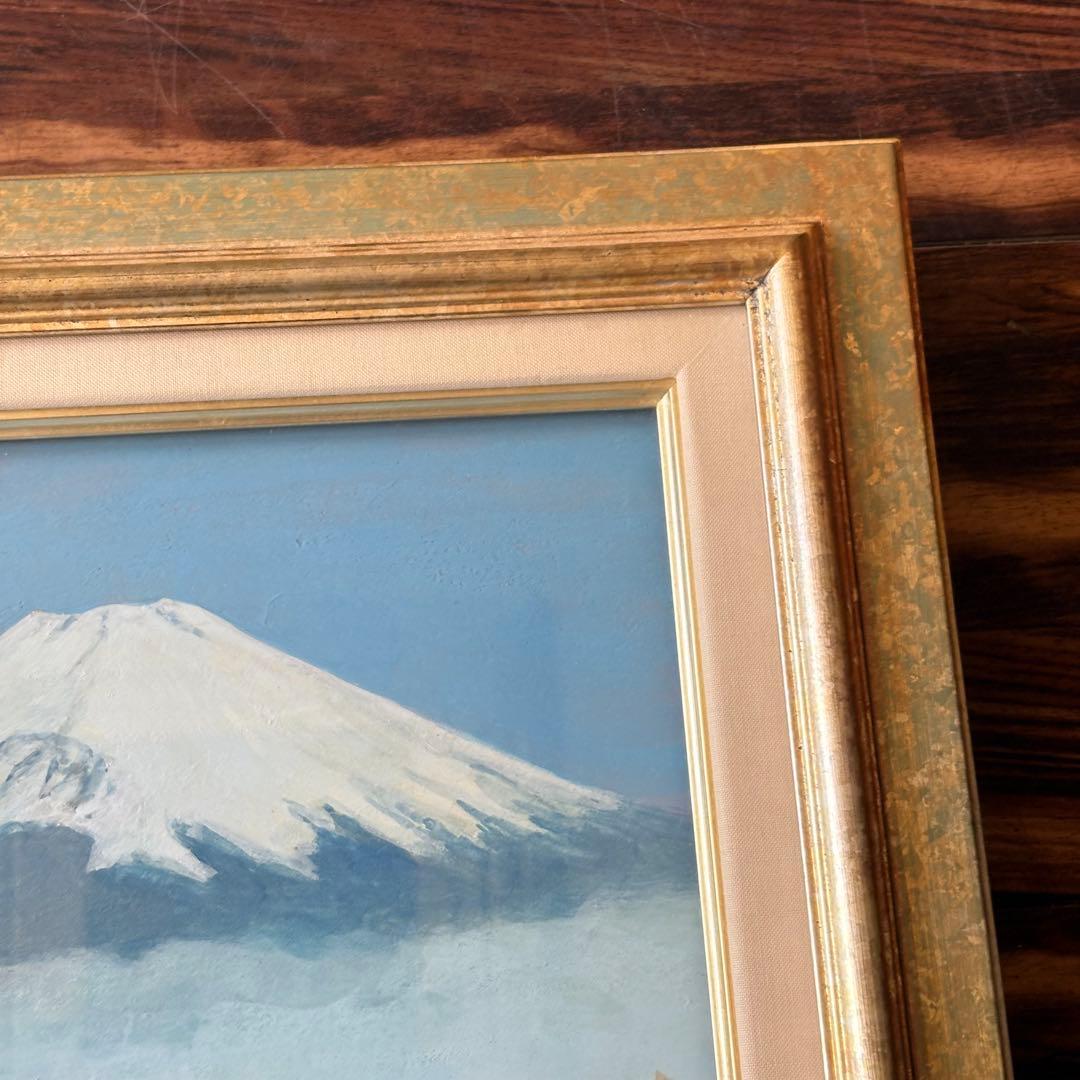 黒沢吉蔵「早春富士」日本画 額装 共シール 創画会会員 F