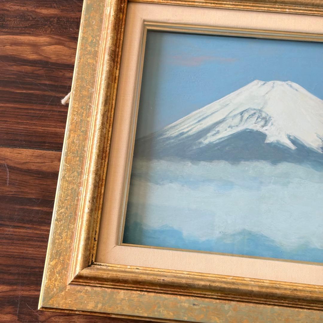 黒沢吉蔵「早春富士」日本画 額装 共シール 創画会会員 F