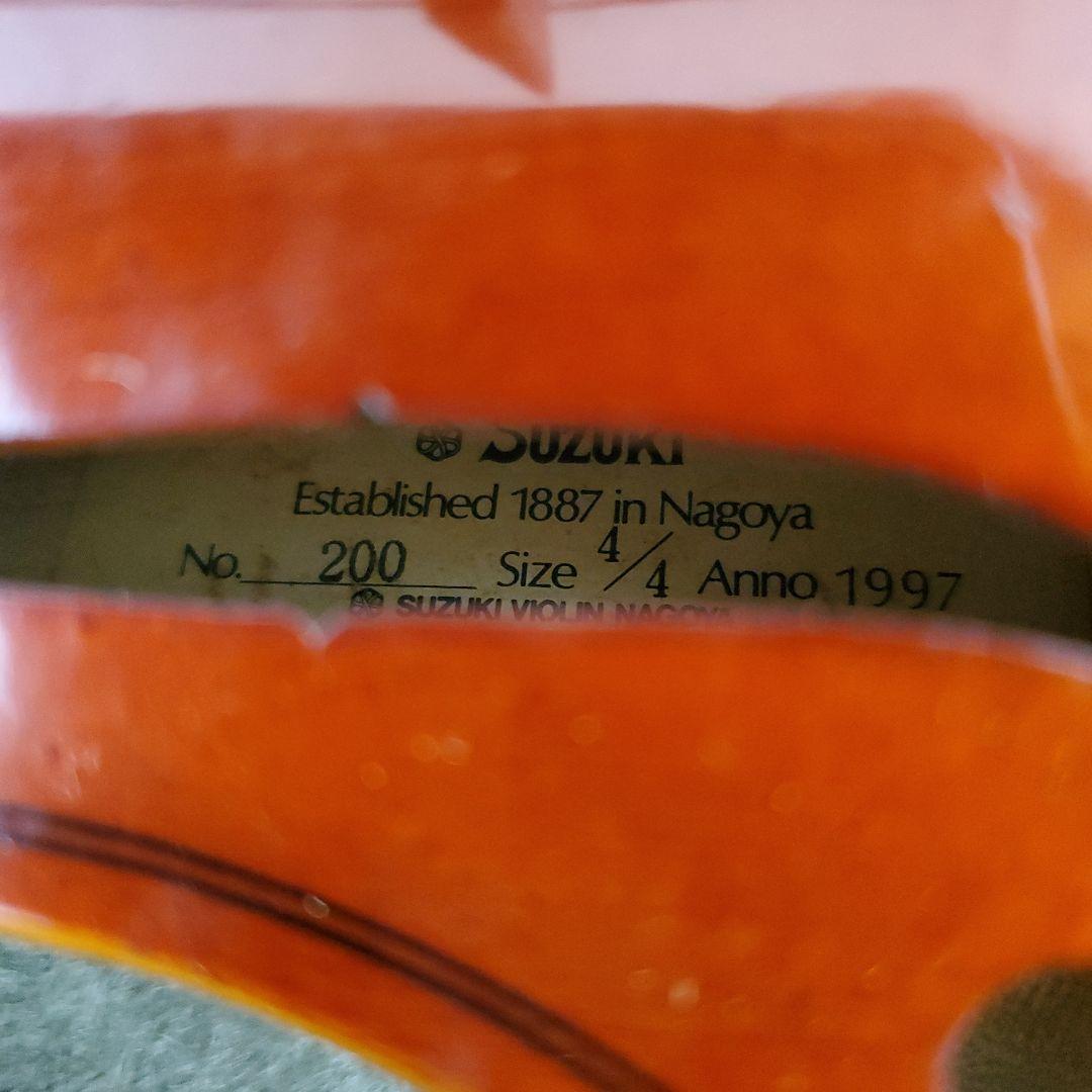 SUZUKI バイオリン NO.200 4/4 1997 肩当て　弓 ケース付