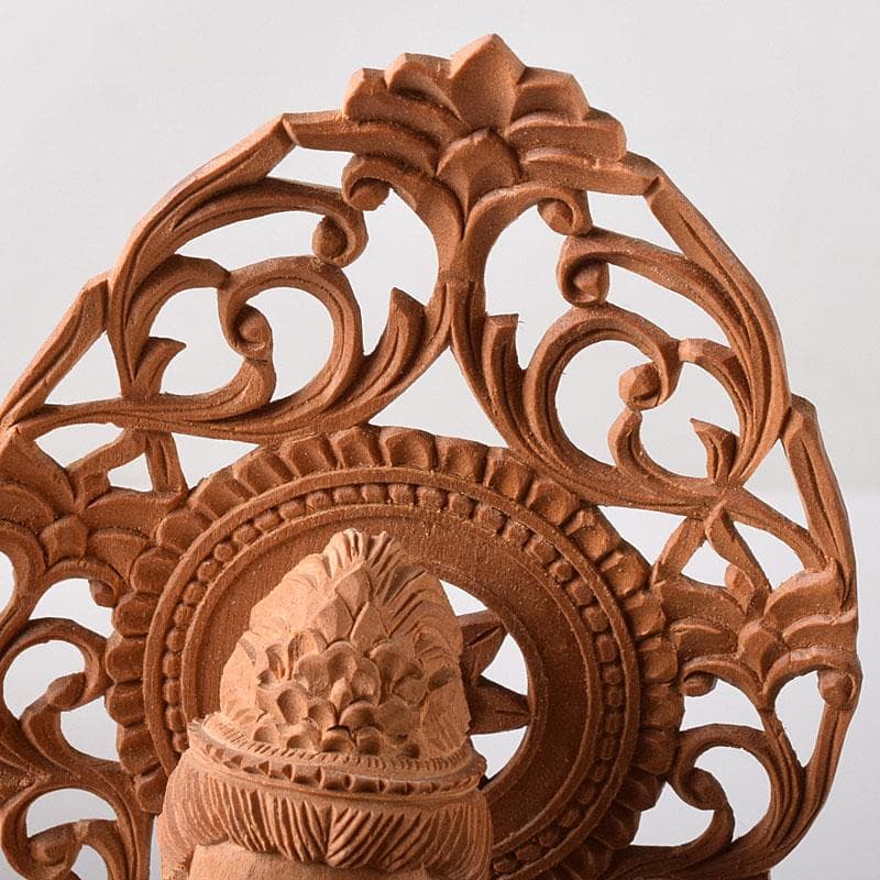 仏教美術　木彫　白檀　観世音菩薩像　仏像　置物　時代箱　C　7585