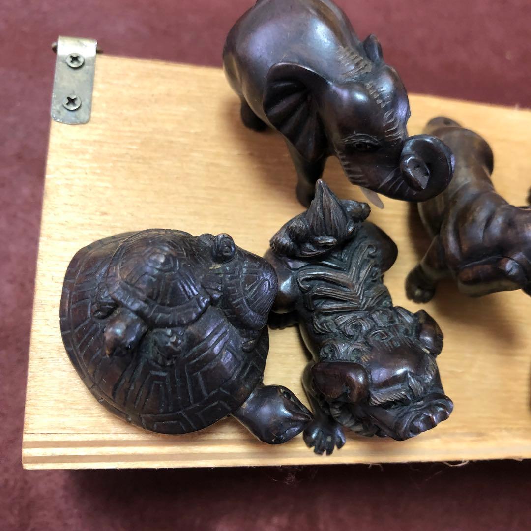 送料無料☆アンティーク雑貨　アニマル根付　7体セット