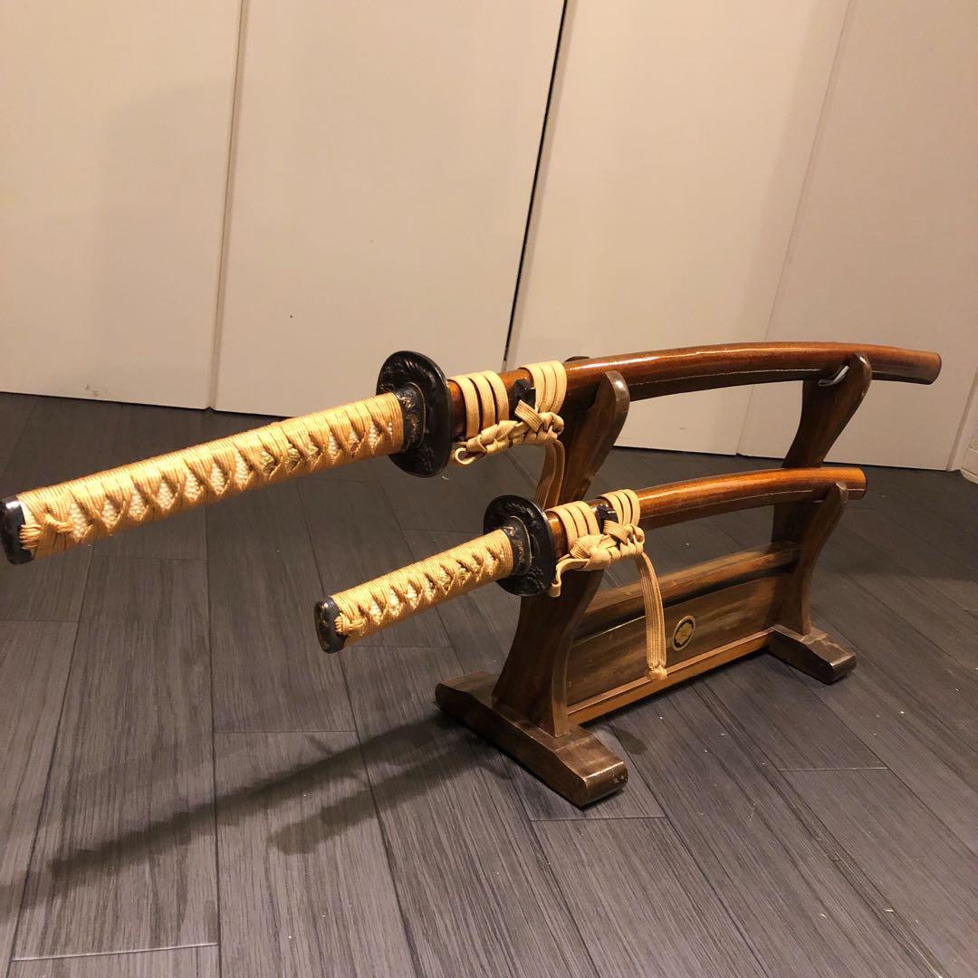 本格模造刀　居合刀　 美術刀剣　太刀　脇差　大小セット　橙拵え