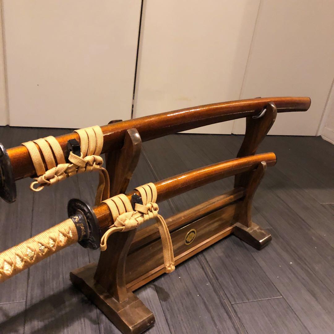 本格模造刀　居合刀　 美術刀剣　太刀　脇差　大小セット　橙拵え