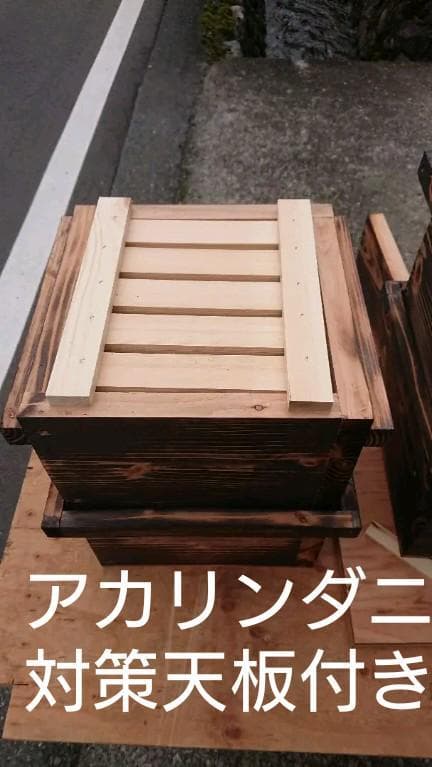 蜜蜂巣箱３段監視扉