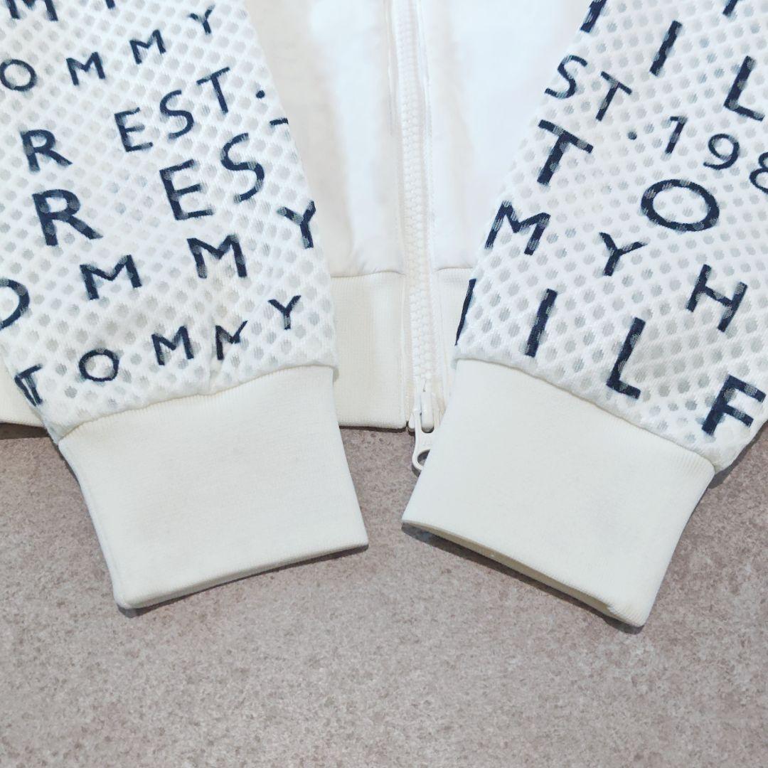 【トミーヒルフィガーゴルフ】ロゴ総柄メッシュブルゾン ジャンパー 袖リブ ゴルフ