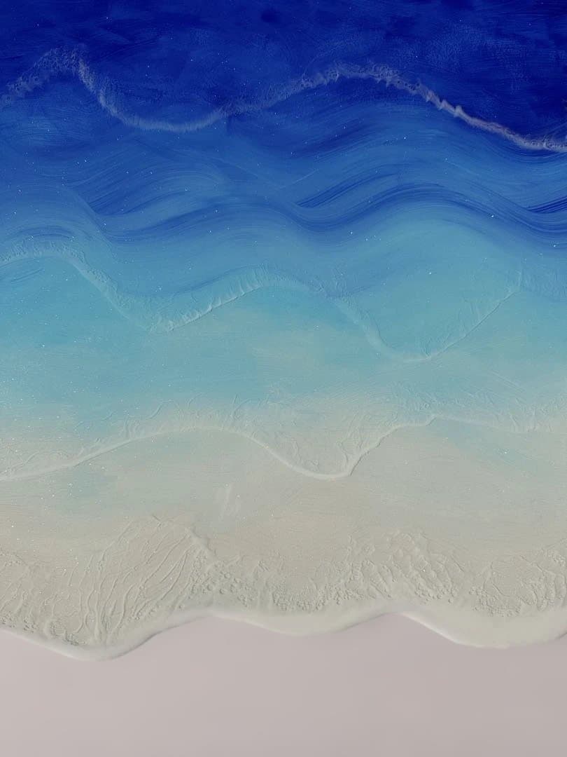 折りたたみ 120cm 多目的 アウトドアテーブル レジン　海　波